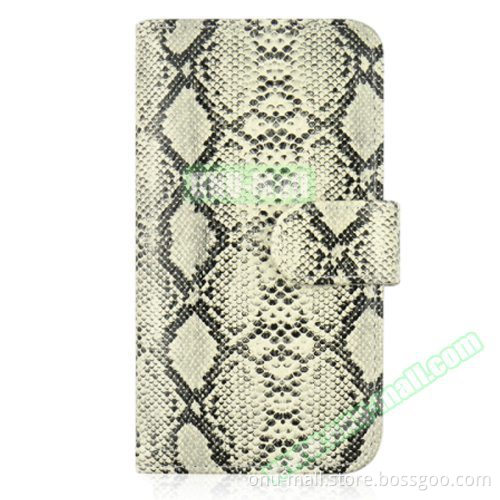 Snake Skin Pattern Flip Leather Case for Samsung Galaxy S6 with Photo Slot